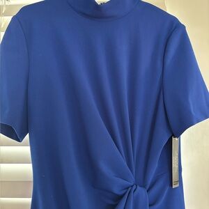 NWT Tahari gorgeous mock neck royal blue dress. Never worn-with tags.